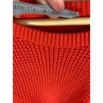 Athleta  Uplands Knit Pullover Sweater Orange Side Zip Size Medium Photo 3
