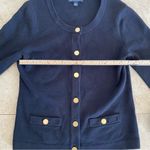 Banana Republic  Black Cotton Blend Gold Button  Sweater Size Small Photo 5