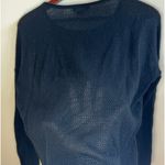 Vince cashmere black long sheer sleeve back pullover top Photo 2