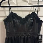 EXPRESS NWT  Faux Leather and Lace Pleated Dress Photo 0