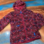 Patagonia Deep Pile Retro X Fleece Hooded Full zip lined jacket medium red blue Photo 2