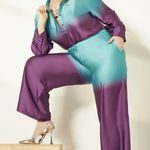 Ashley Stewart Turquoise Disarrays Pant Photo 0