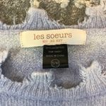 Les Soeurs Distressed Blue Purple Cropped Sweater Photo 2