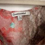 Quintessential Womens Sz L 3/4 Sleeve Multicolor Sheer Blouse Shirt Top V Neck Size L Photo 6