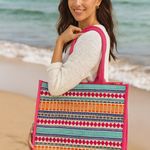 America & Beyond Limited Edition Beaded Tote Pink Sand Depeche Summer Sounds NWT Photo 3