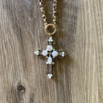Urban Outfitters  Gold Caterina Pearl Cross Necklace NWT Photo 2