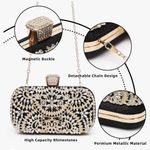 BLACK AND GOLD CRYSTAL DIAMOND EVENING CLUTCH BAG Photo 10