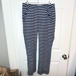 J.Crew  Factory Cotton Linen Sailor Nautical Stripe Pants Navy Blue White 6 Photo 1