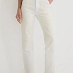 Madewell Womens The '90s Straight Jean: Two-Tone Workwear Edition White Ivory 23 Photo 0