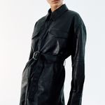 ZARA Limited Edition Faux Leather Shirt Jacket Photo 1
