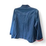 Allison Daley Vintage  blue denim jacket with plaid lining size 14 Photo 3