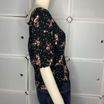 Macy's Macy’s x Crave Fame Boho Black Floral Crop Sweatheart Neck Top Photo 6