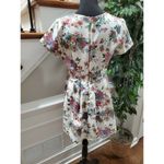Forever 21  Women White Floral Polyester ShortSleeve RoundNeck Knee Length Dress L Photo 6