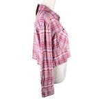 Stanton Arden Plaid Flannel Button Down Medium Cropped Wine New Photo 2