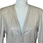 Basler Women’s Lamb Leather Jacket Size 36 Laced Leather Details Eye Hook Photo 2