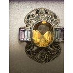 Source Unknown Sterling Silver Citrine Amethyst Blue Topaz Ring Size 8 Photo 1