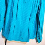 Vintage silk self tie blouse size 6 J.Raymond in green lagoon :Box H: Photo 5