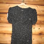 Mac Duggal 24003 Womens Black Gathered Short Sleeve Beaded Gown Photo 14