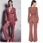 Free People NEW Some like it Hot Floral Plunge Neck Wide Leg Jumpsuit Size 6 Photo 1