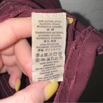 Free People Women's Red Embroidered Tie Front Puff Sleeve Blouse Top medium Photo 6