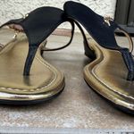 Thalia Sodi  Black Isaa Thong Wedge Ankle Strap Sandals Size 7 Photo 5