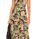 Saylor Starlee Floral Print Maxi Dress Criss Cross Halter Neck Medium Photo 0