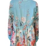 Audrey 3+1  green floral long sleeve tie front romper Photo 3