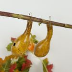 Handmade Natural Gourd Earrings – Rustic Boho Primitive Folk Art Jewelry Photo 2