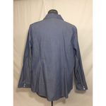cj banks Blouse Womens 1X Used Blue V-Neck Button Front Photo 4