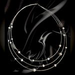 ✨3 Strand Floating Pearl Sterling Silver Choker Necklace 16” Photo 1