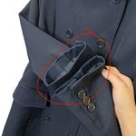 ASPESI Vintage Wool Pea Coat Navy Double Breasted Men’s XL Flawed Distressed Blue Photo 7