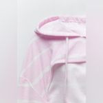 ZARA  TERRYCLOTH ARM WARMER SWEATSHIRT Pink White Stripe Size Medium NEW! Photo 4