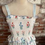 Floral White and Blue Maxi Dress Size L Size L Photo 1