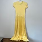 Polo Ralph Lauren Womens Dress 4 Pleat Fit Flare Short Sleeve Midi Butter Yellow Photo 5