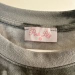 Pink Lily Charcoal Gray Tie-Dye Short Sleeve Roll-Cuff Tee M Trendy Relaxed Fit Photo 1