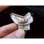 Lovestitch Blouse Women Small Eyelet Lace V Neck Top Peekaboo Cottagecore Goth Photo 2