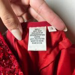 Scala Dress Women 2 Red Sequin 100% Silk Cocktail Party Holiday New Years Y2K Photo 3