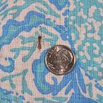 Lilly Pulitzer  Linen Button Down Shirt Blue White Coral Print Size Small‎ Photo 9
