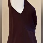 ZARA Brown Plum Sleeveless Blouse w asymmetric Gathered & Pleaded Side Detail Photo 3