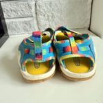 Keen  Knotch Creek Sz 7 Open Toe Sandals Shoes Blue Yellow Adaptive Hook & Loop Photo 4