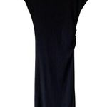 ZARA  Short Sleeve Ruched Side High Neck Midi Dress Black Women's Size Medium Photo 0