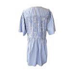 Apiece Apart  Adorna Smocked Striped Cotton Mini Dress Blue White Size Medium Photo 3