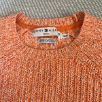 Tommy Hilfiger Womens Heather Orange White Crew Neck Ribbed Knit Sweater Sz Sm Photo 2