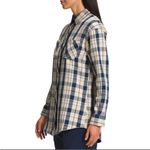 The North Face Valley Twill Flannel Shirt Women’s size Small Gravel Navy Blue Photo 15