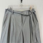 Ann Taylor  Casual High Waist Wide Leg Cropped Pants Waist Belt Size 8 Blue Photo 4