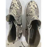Steve Madden Womans Wedgie 8.5 M Brown Beige Snake Print Zip Hidden Wedge Bootie Photo 6