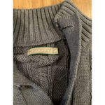 Carven heavy Cable knit cotton blue toggle button pullover Mockneck sweater Size L Photo 4