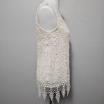 Anthropologie  Ryu Cream Floral Lace Fringe Sleeveless Top Size Small Photo 3