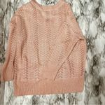 TBH To Be Honest Women Sz XL Pink V Neck Open Knit Sweater Romantic Girly Ballet Photo 3