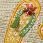 Vintage 90s Beach Summer Applique Purse Tan Photo 14